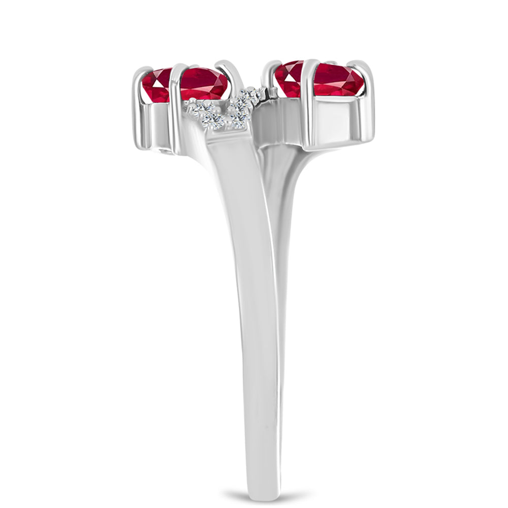 HopeaSormus Malagassin Rubiinilla ja Valkoisella Topaasilla