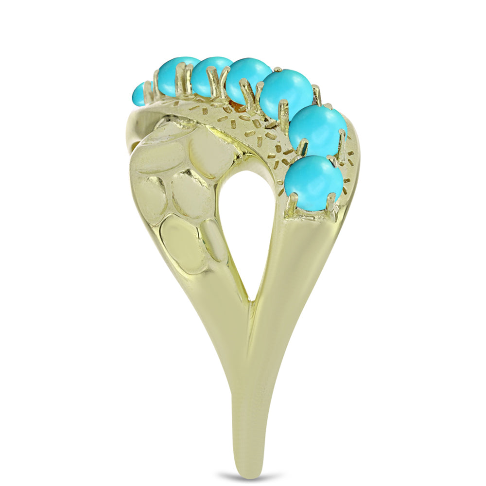 Kullattu hopeaSormus Ruususen Turkoosilla