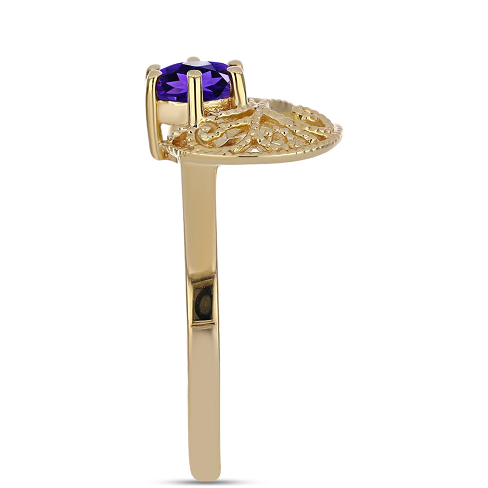 Kullattu hopeaSormus Marokon Ametistilla