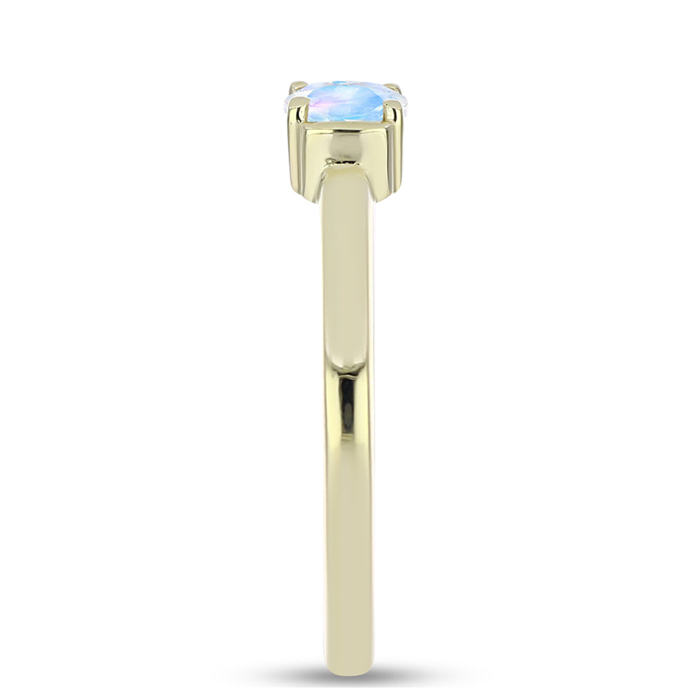 Kullattu hopeaSormus Sateenkaarikuukivellä