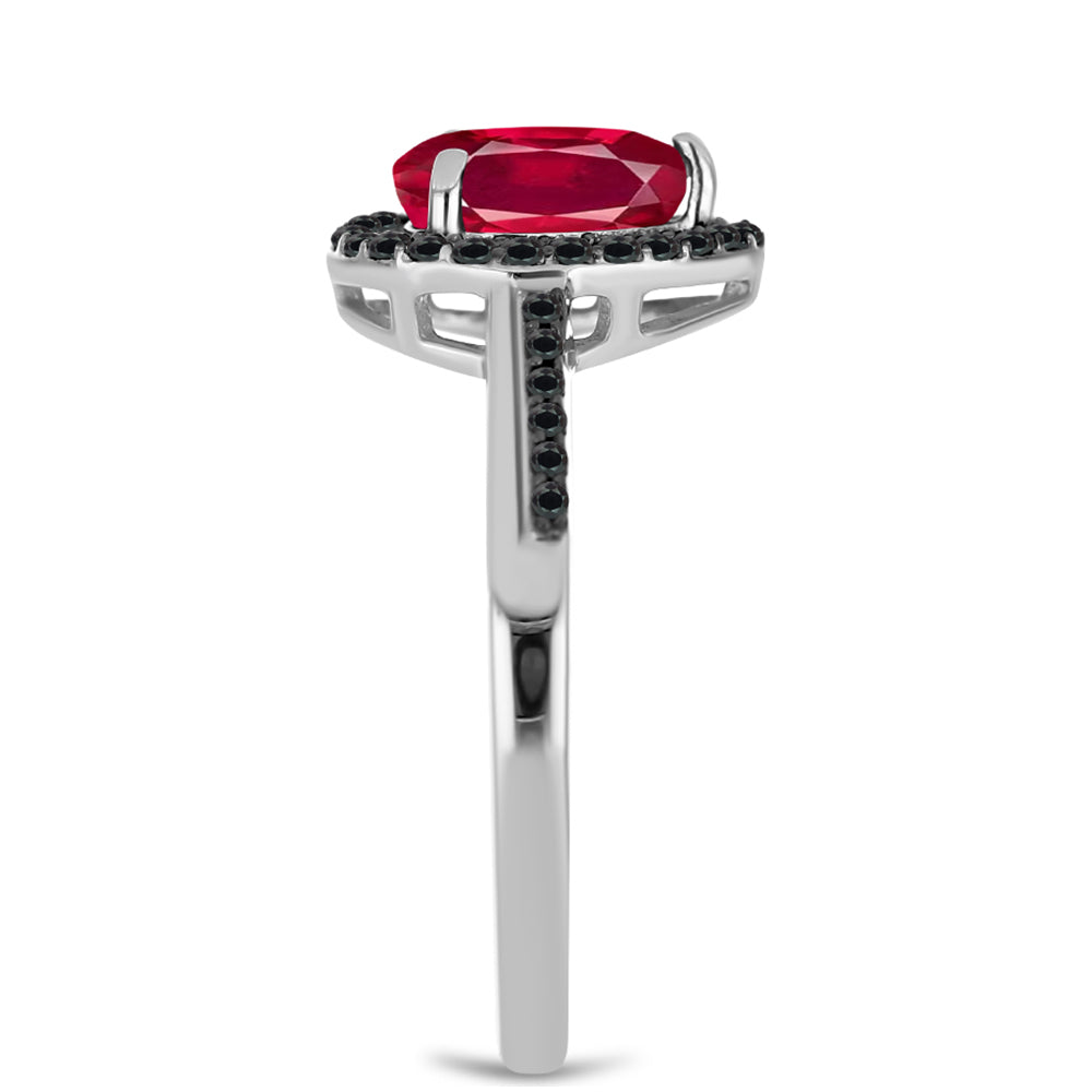 HopeaSormus Malagassin Rubiinilla ja Mustalla Spinellillä