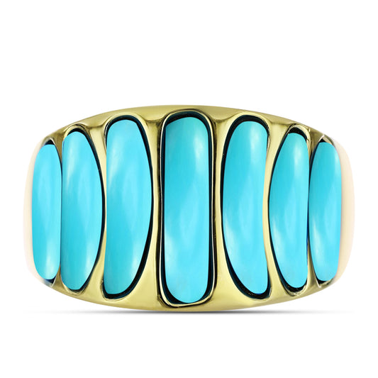 Kullattu hopeaSormus Ruususen Turkoosilla