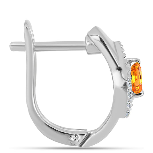 HopeaKorvakorut Padparadschan Safiirilla ja Valkoisella Topaasilla