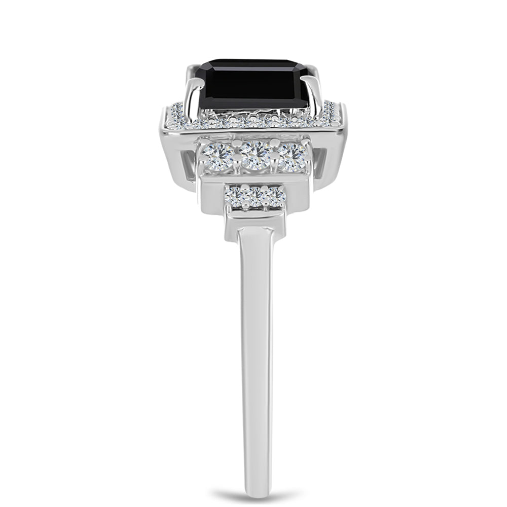 HopeaSormus Obsidiaanilla ja Valkoisella Topaasilla