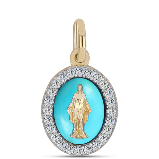 Kullattu hopeaRiipus Ruususen Turkoosilla ja Valkoisella Topaasilla