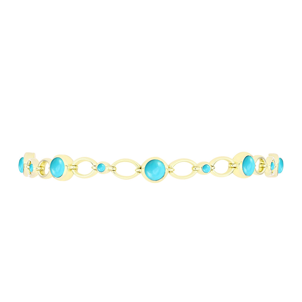 Kullattu hopeaRannekoru Ruususen Turkoosilla