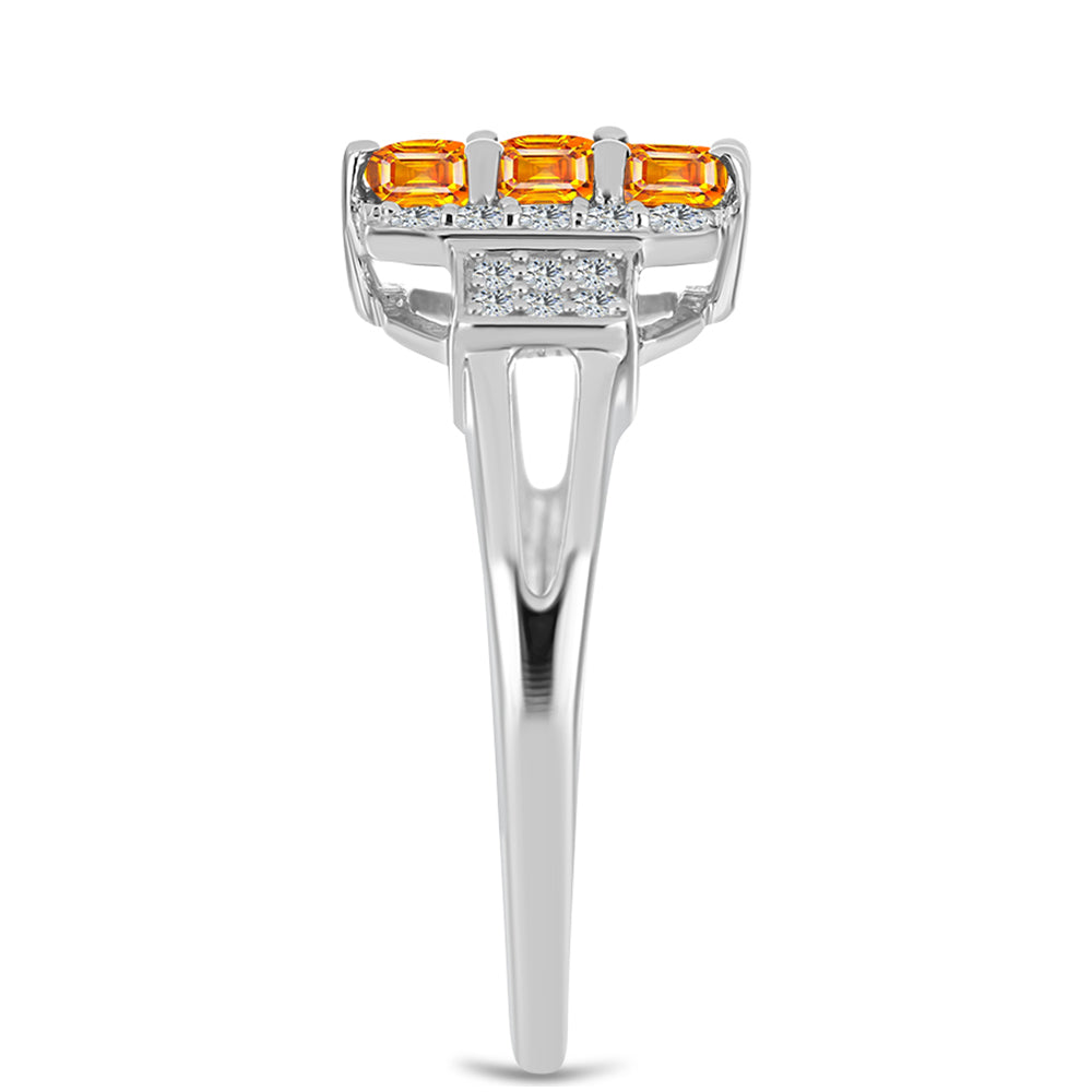 HopeaSormus Padparadschan Safiirilla ja Valkoisella Topaasilla