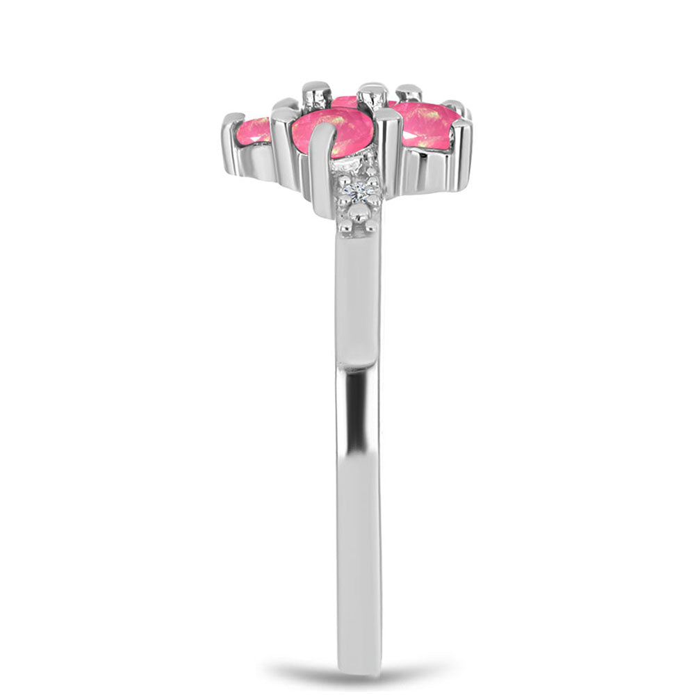 HopeaSormus Lega Dembin Vaaleanpunaisella Opaalilla ja Valkoisella Topaasilla