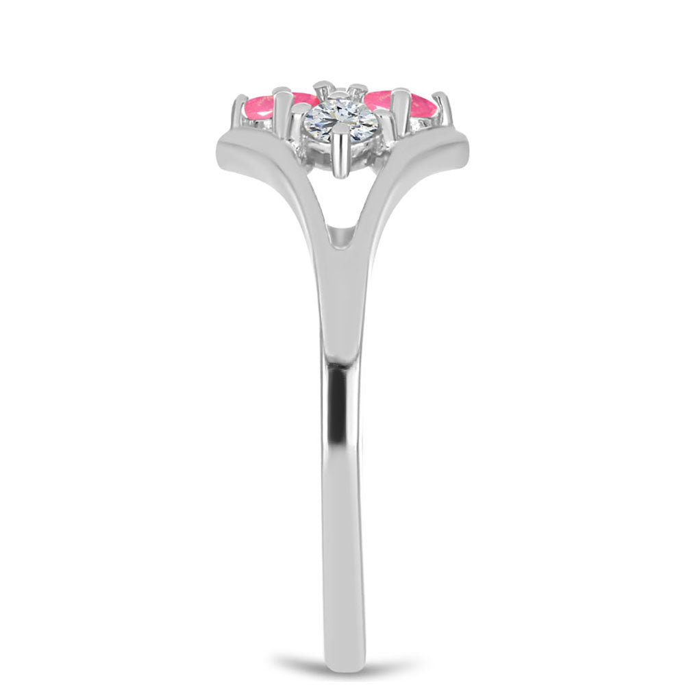 HopeaSormus Lega Dembin Vaaleanpunaisella Opaalilla ja Valkoisella Topaasilla