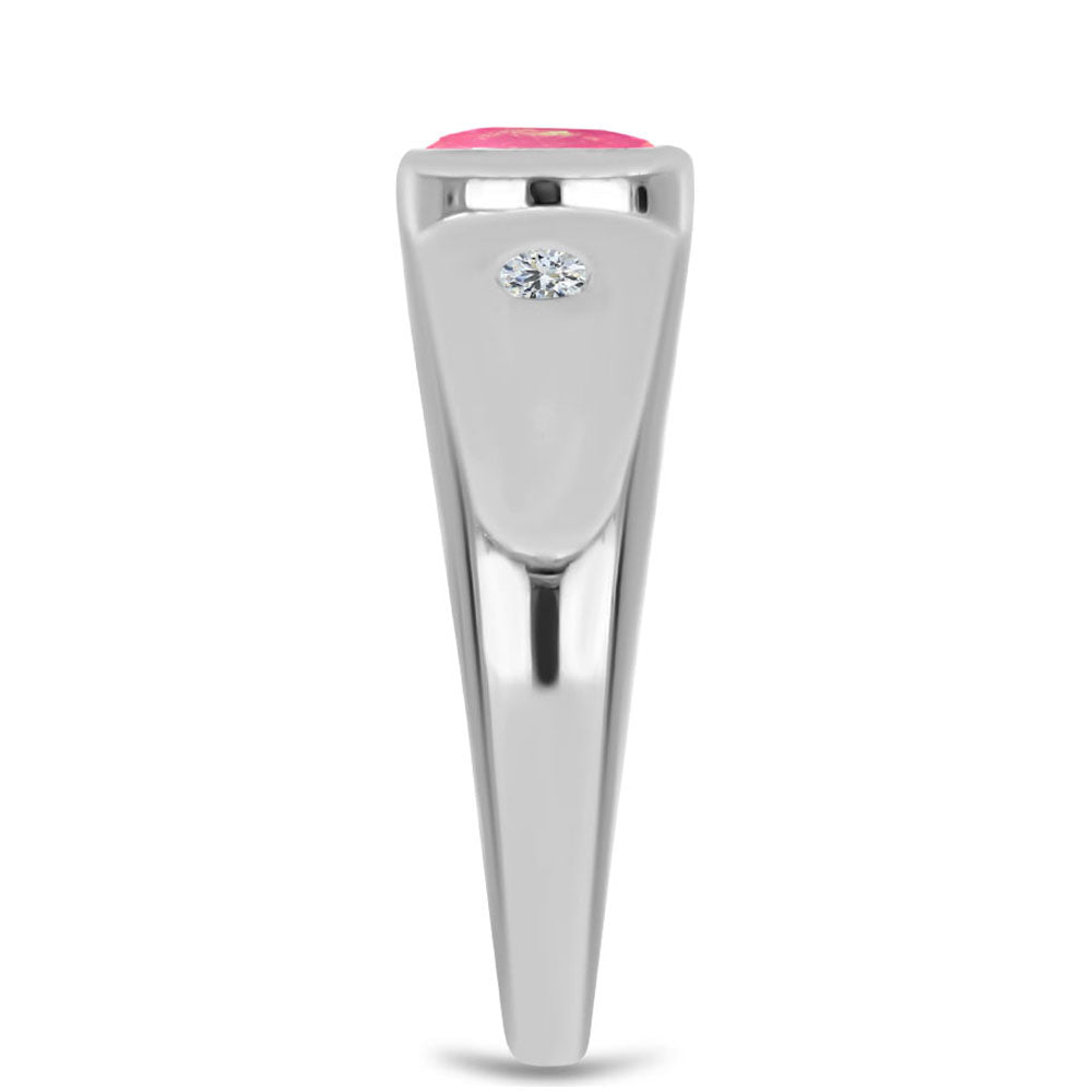 HopeaSormus Lega Dembin Vaaleanpunaisella Opaalilla ja Valkoisella Topaasilla