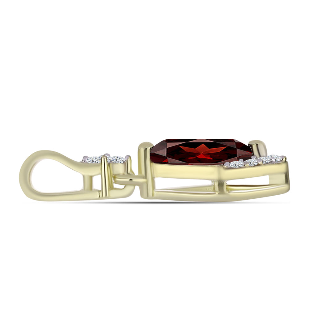 Kullattu hopeaRiipus Barton Granaatilla ja Valkoisella Topaasilla