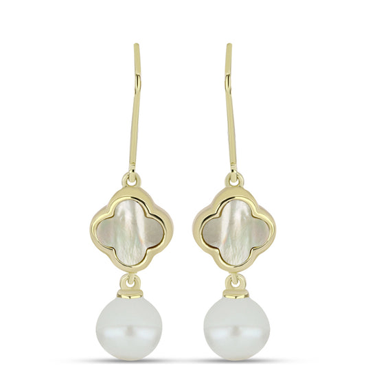 Kullatut hopeat Korvakorut HelmiÀisellÀ ja Makeanveden Valkoisella HelmellÀ