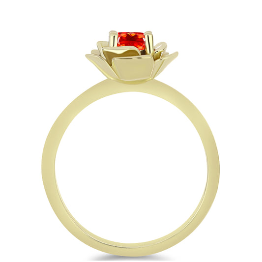 Kullattu hopeaSormus Punaisella Etiopialaisella Lega Dembi Opaalilla