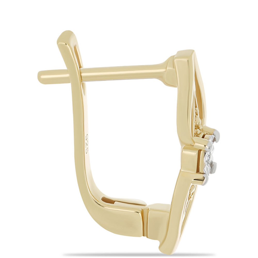 Kullatut hopeat Korvakorut Valkoisella Timantilla