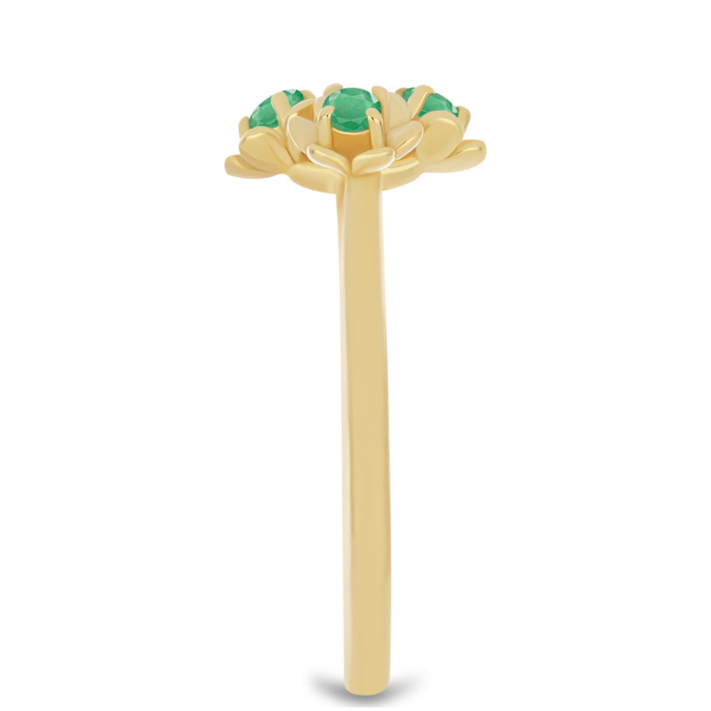 Kullattu hopeaSormus Brasilian Smaragdilla