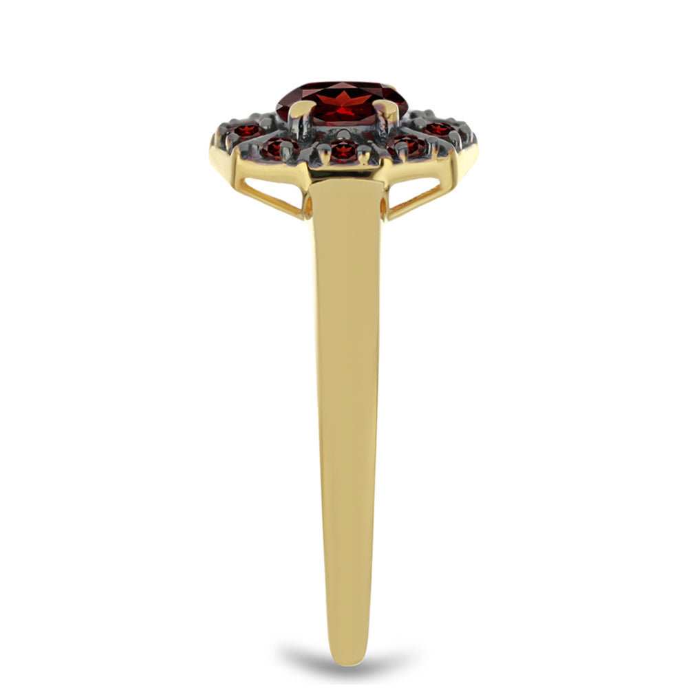 Kullattu hopeaSormus Barton Granaatilla