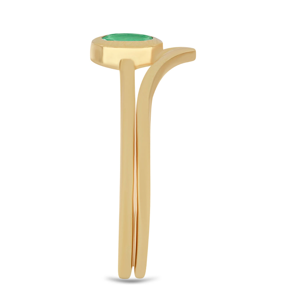 Kullattu hopeaSormus Brasilian Smaragdilla