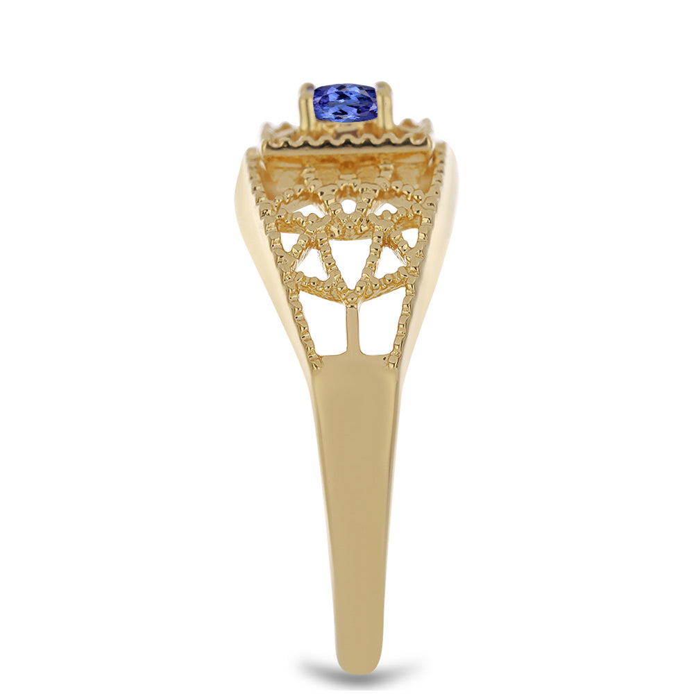 Kullattu hopeaSormus Tansaniitilla