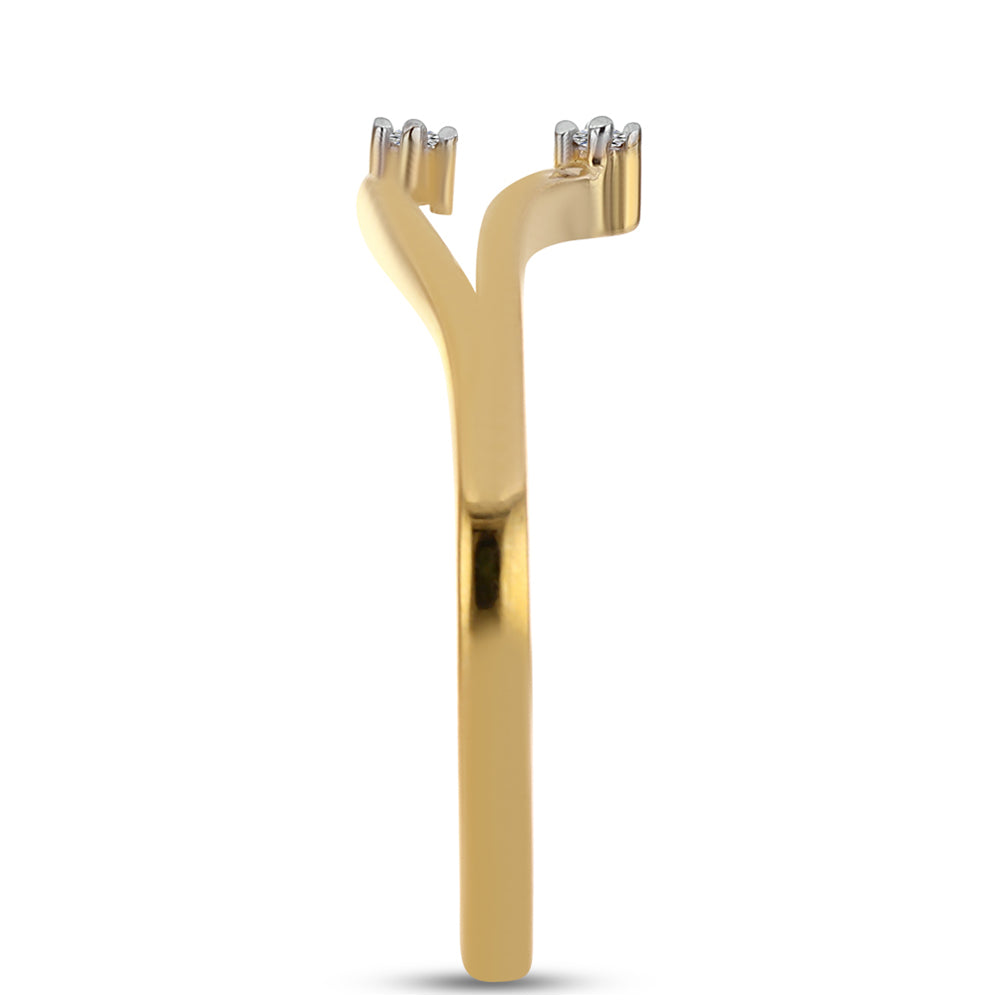 Kullattu hopeaSormus Valkoisella Timantilla