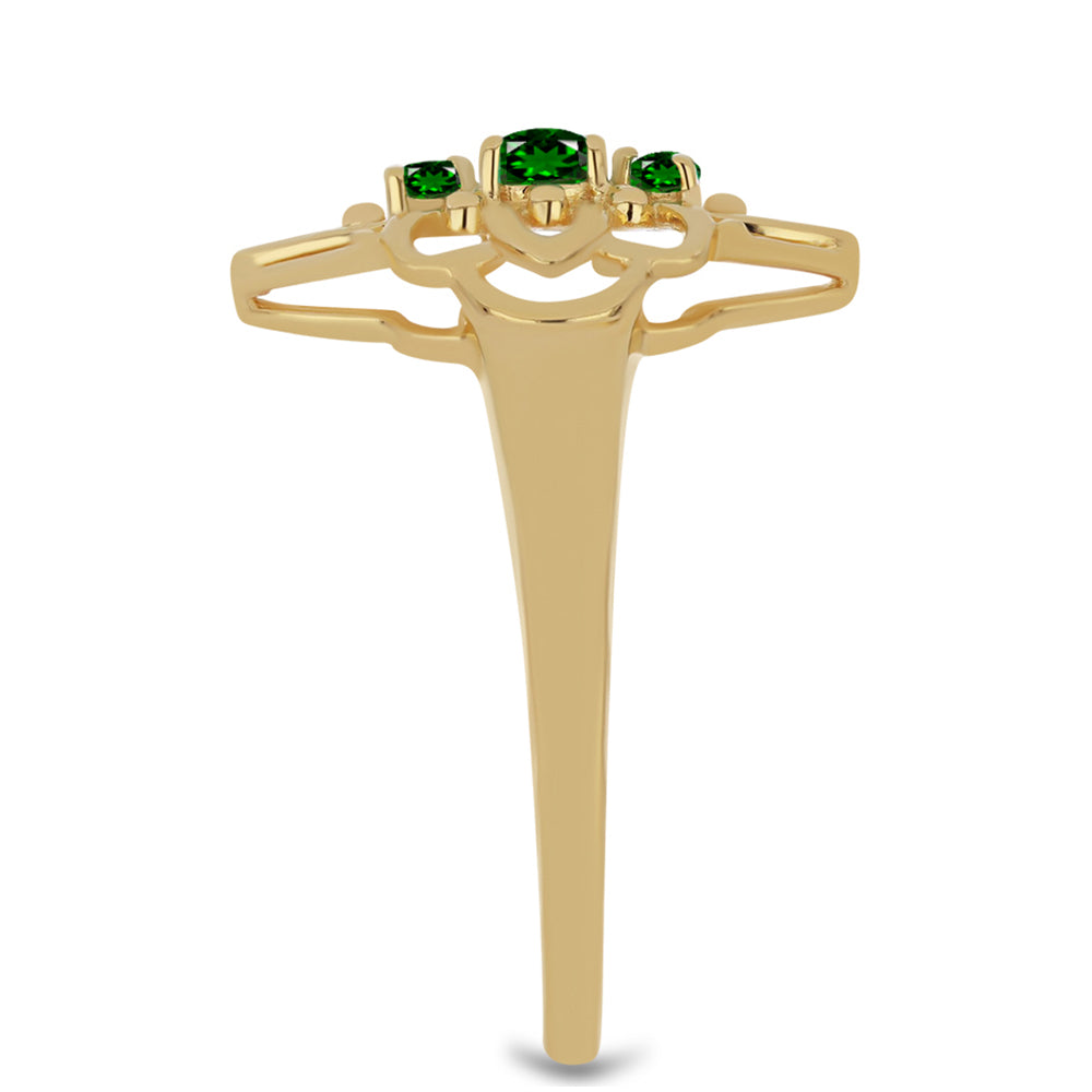 Kullattu hopeaSormus Kromidiopsidilla