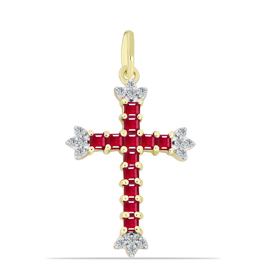 Kullattu hopeaRiipus Malagassin Rubiinilla ja Valkoisella Topaasilla