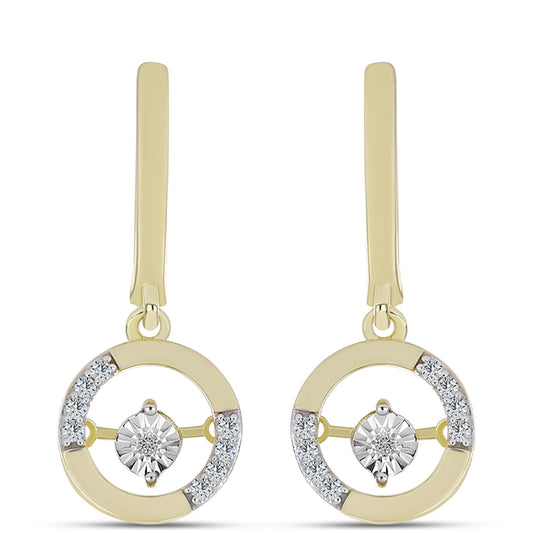 Kullatut hopeat Korvakorut Valkoisella Timantilla ja Valkoisella Topaasilla