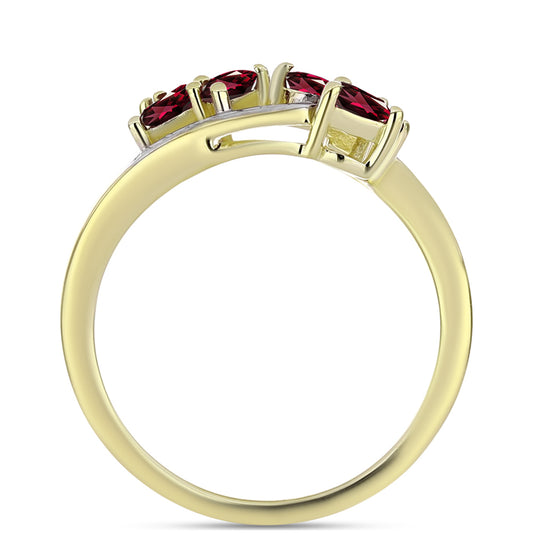 Kullattu hopeaSormus Rodoliitti Granaatilla ja Valkoisella Topaasilla