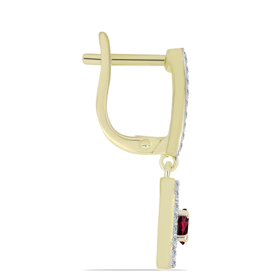 Kullatut hopeat Korvakorut Rodoliitti Granaatilla ja Valkoisella Topaasilla