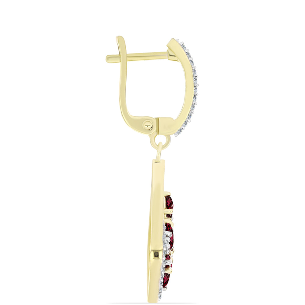 Kullatut hopeat Korvakorut Rodoliitti Granaatilla ja Valkoisella Topaasilla