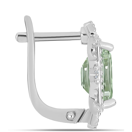 HopeaKorvakorut VihreÀllÀ Ametistilla ja Valkoisella Topaasilla