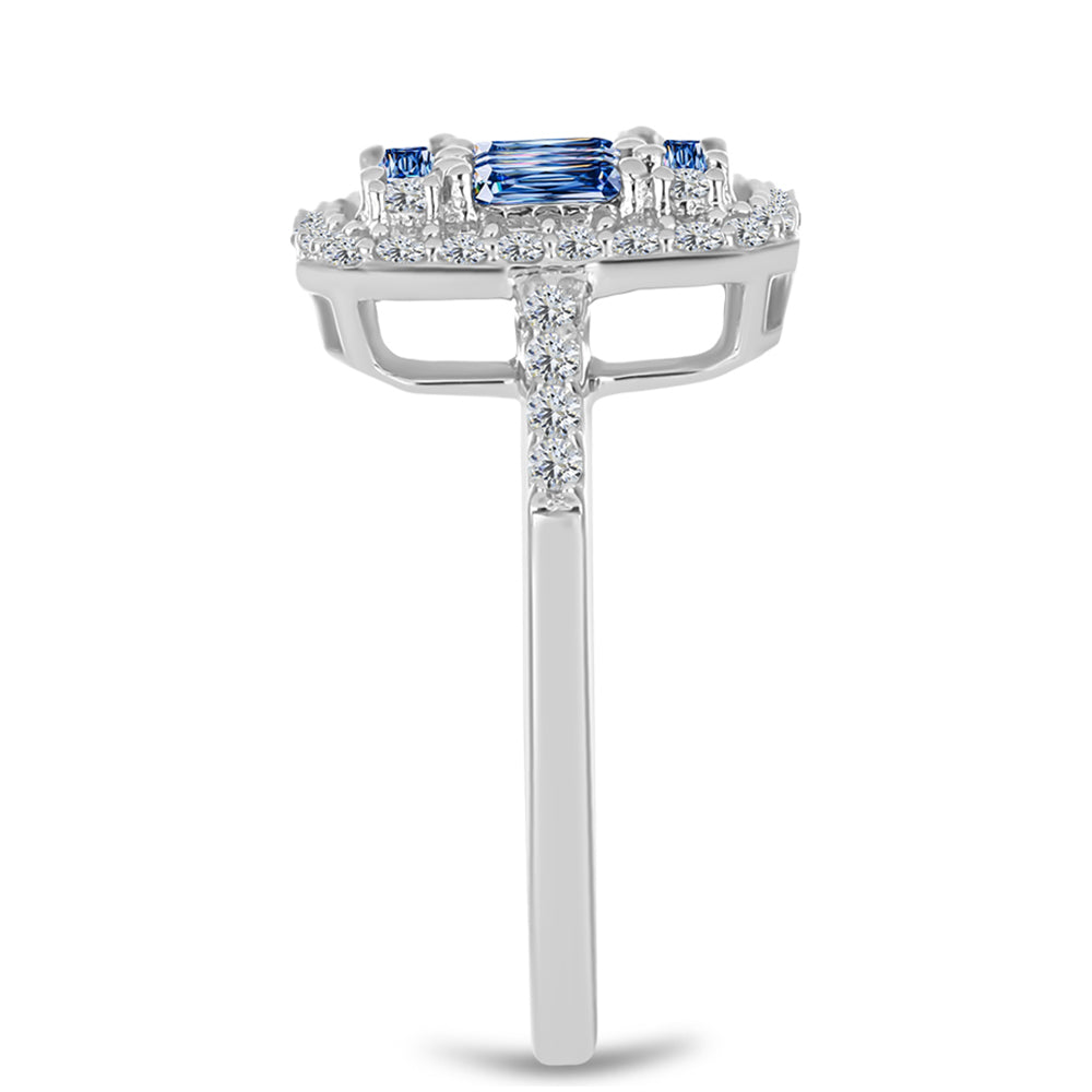 HopeaSormus Merensininen moissaniitti ja Valkoisella Topaasilla