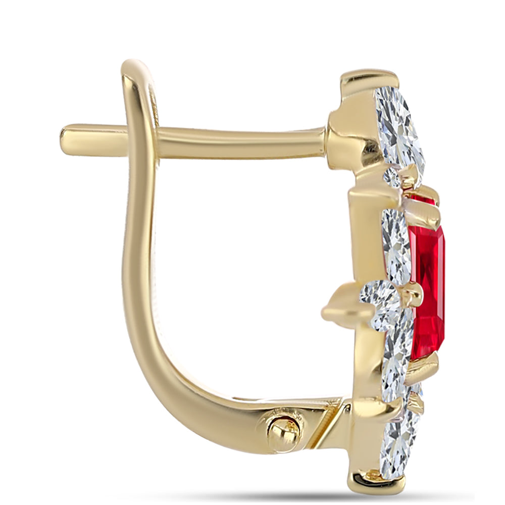 Kullatut hopeat Korvakorut Punaisella Akaatilla ja Valkoisella Topaasilla