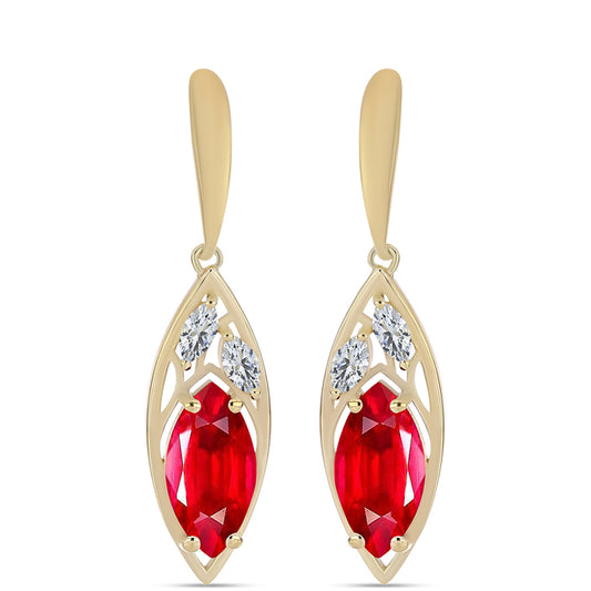 Kullatut hopeat Korvakorut Punaisella Akaatilla ja Valkoisella Topaasilla