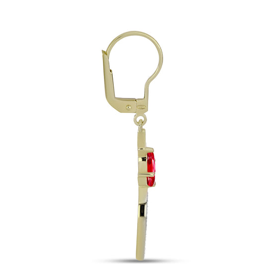 Kullatut hopeat Korvakorut Punaisella Akaatilla ja Valkoisella Topaasilla