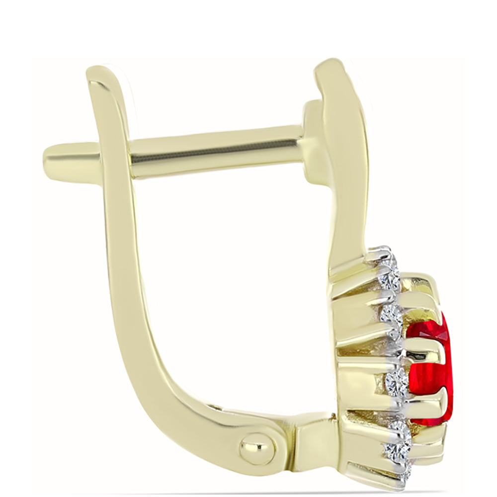 Kullatut hopeat Korvakorut Punaisella Akaatilla ja Valkoisella Topaasilla