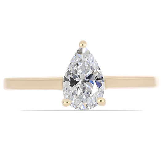 Kullattu hopeaSormus Sertifioitu laboratoriossa kasvatettu timantti