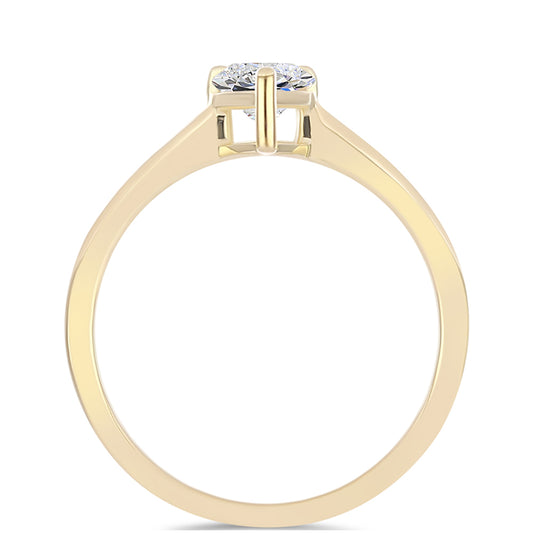 Kullattu hopeaSormus Sertifioitu laboratoriossa kasvatettu timantti