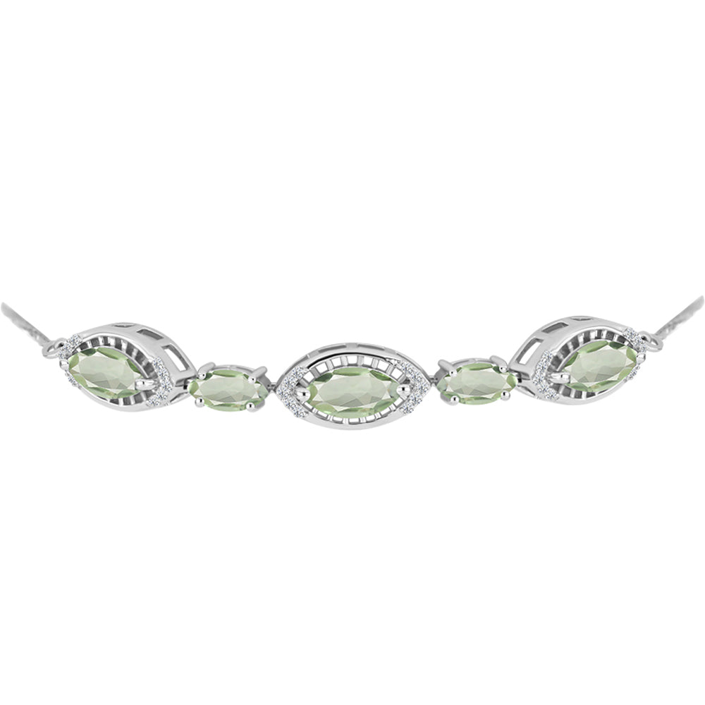 HopeaRannekoru Vihreällä Ametistilla ja Valkoisella Topaasilla