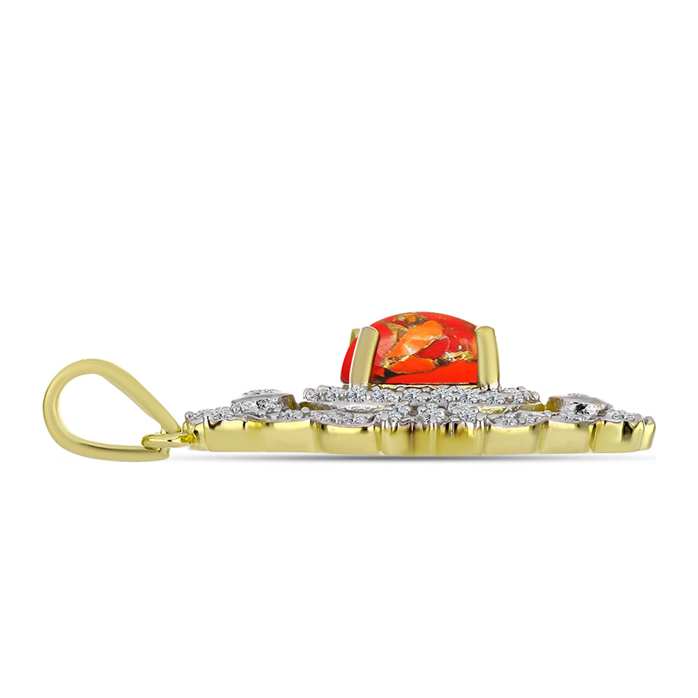 Kullattu hopeaRiipus Mohaven Turkoosilla ja Valkoisella Topaasilla