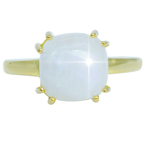 Kullattu hopeaSormus SateenkaarikuukivellÀ