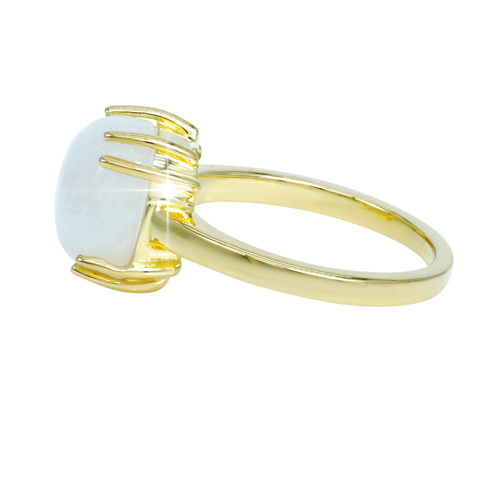 Kullattu hopeaSormus Sateenkaarikuukivellä