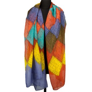 100 % Viskoosinen Muotihuivi, koko: 180 cm x 100 cm, Konepesu 30 asteessa, väri: MONIVÄRINEN