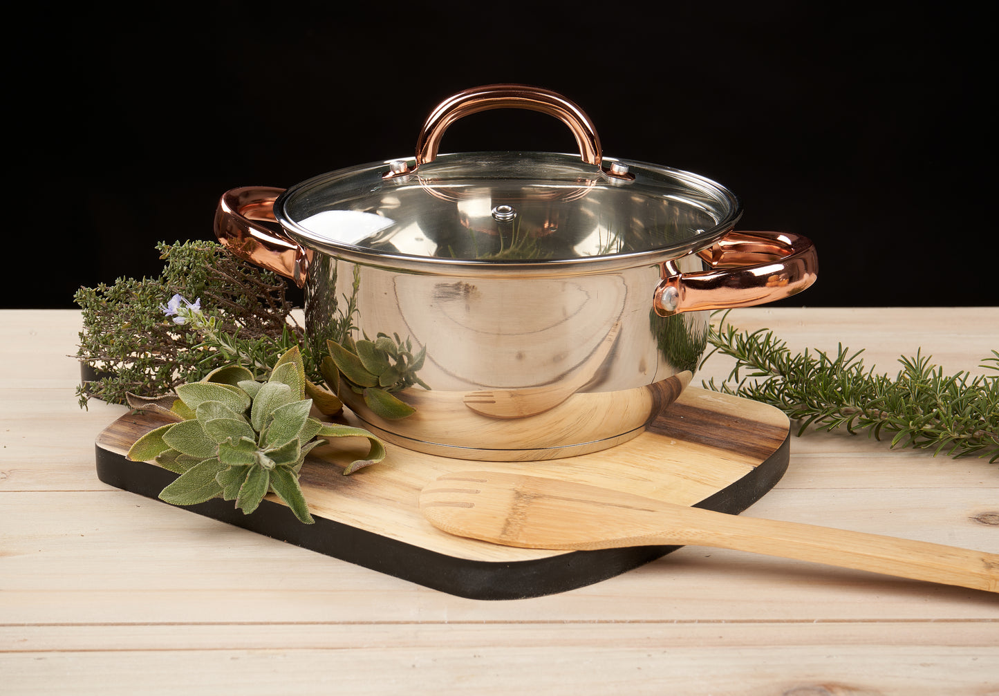 Cookware Silver Golden Glass Stainless steel (5 pcs)