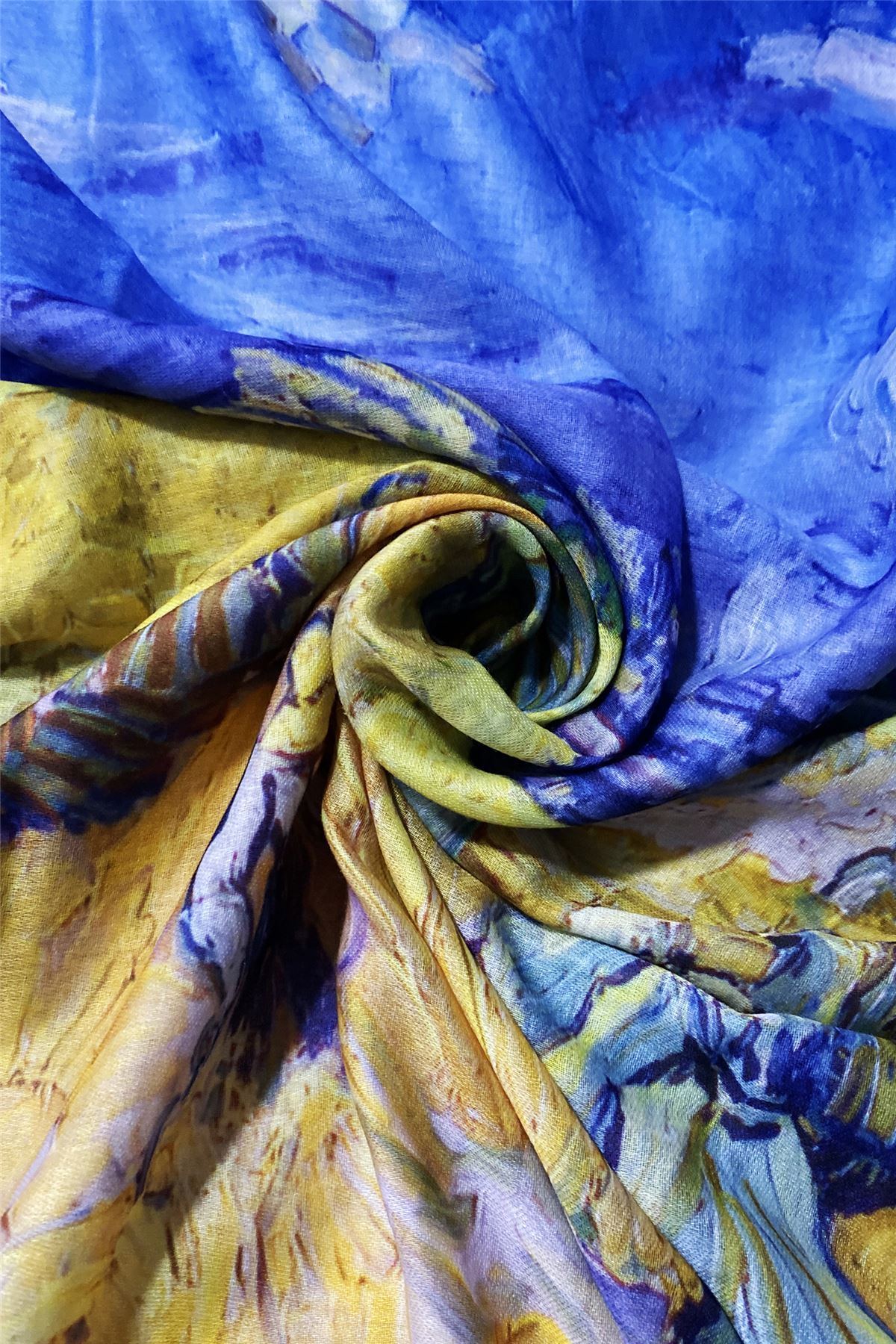Puuvillahuivi/-saali, 70 cm x 180 cm, Van Gogh - Haystacks