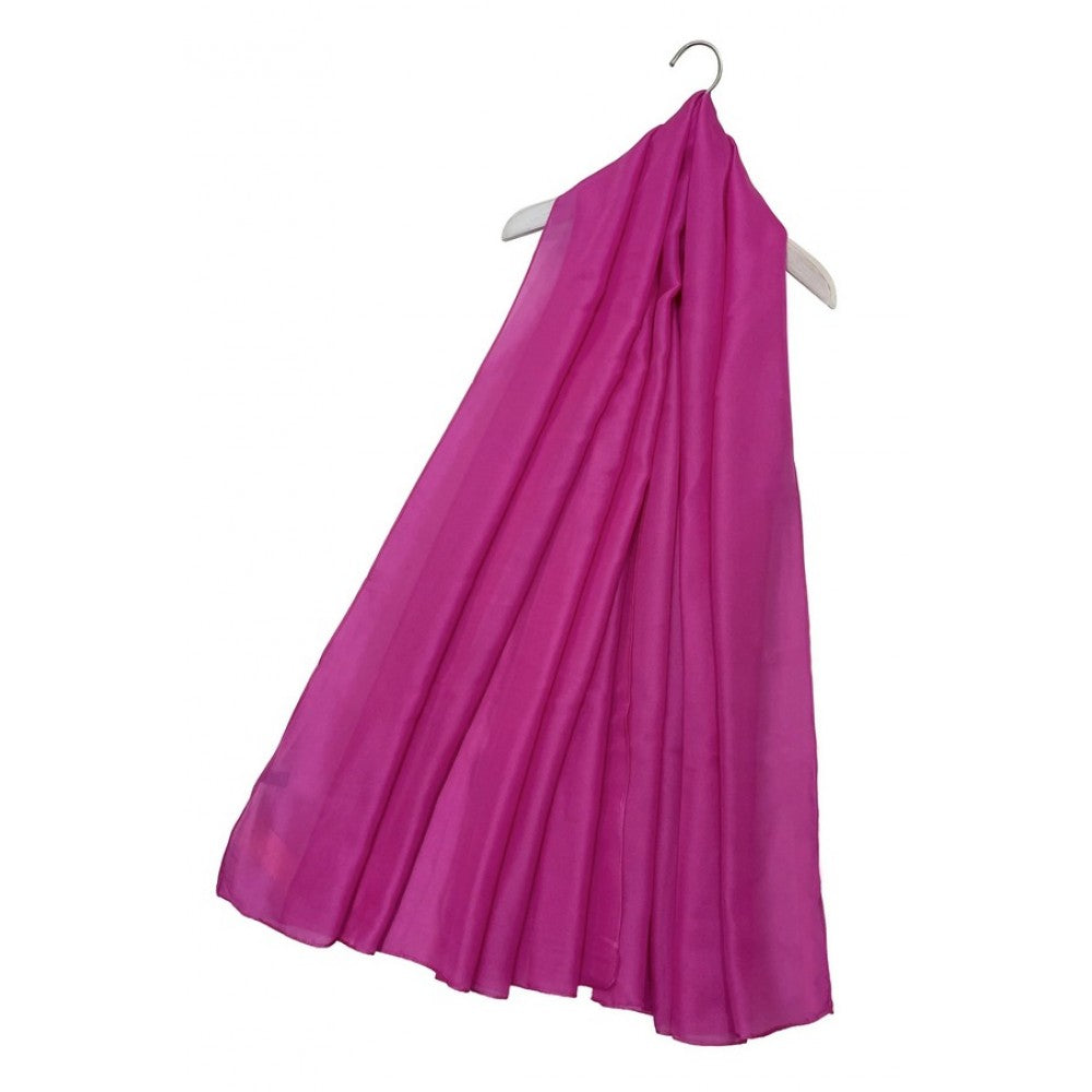 100% Silkkihuivi, 90 cm x 180 cm, Vaaleanpunainen Fuksia
