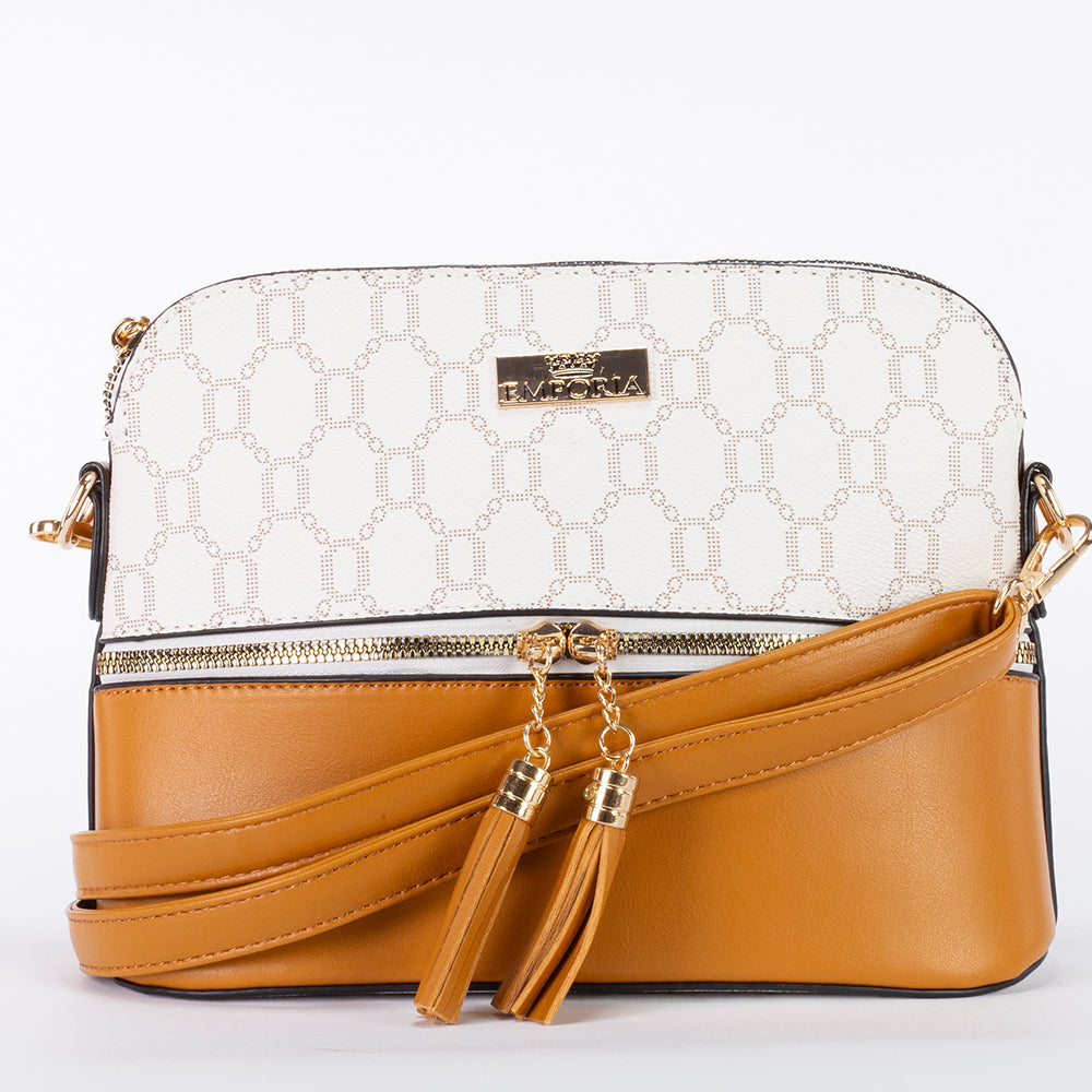 Emporia Winter Collection "MISCHIEVOUS" bag set, PU leather, 3pcs set, brown-beige