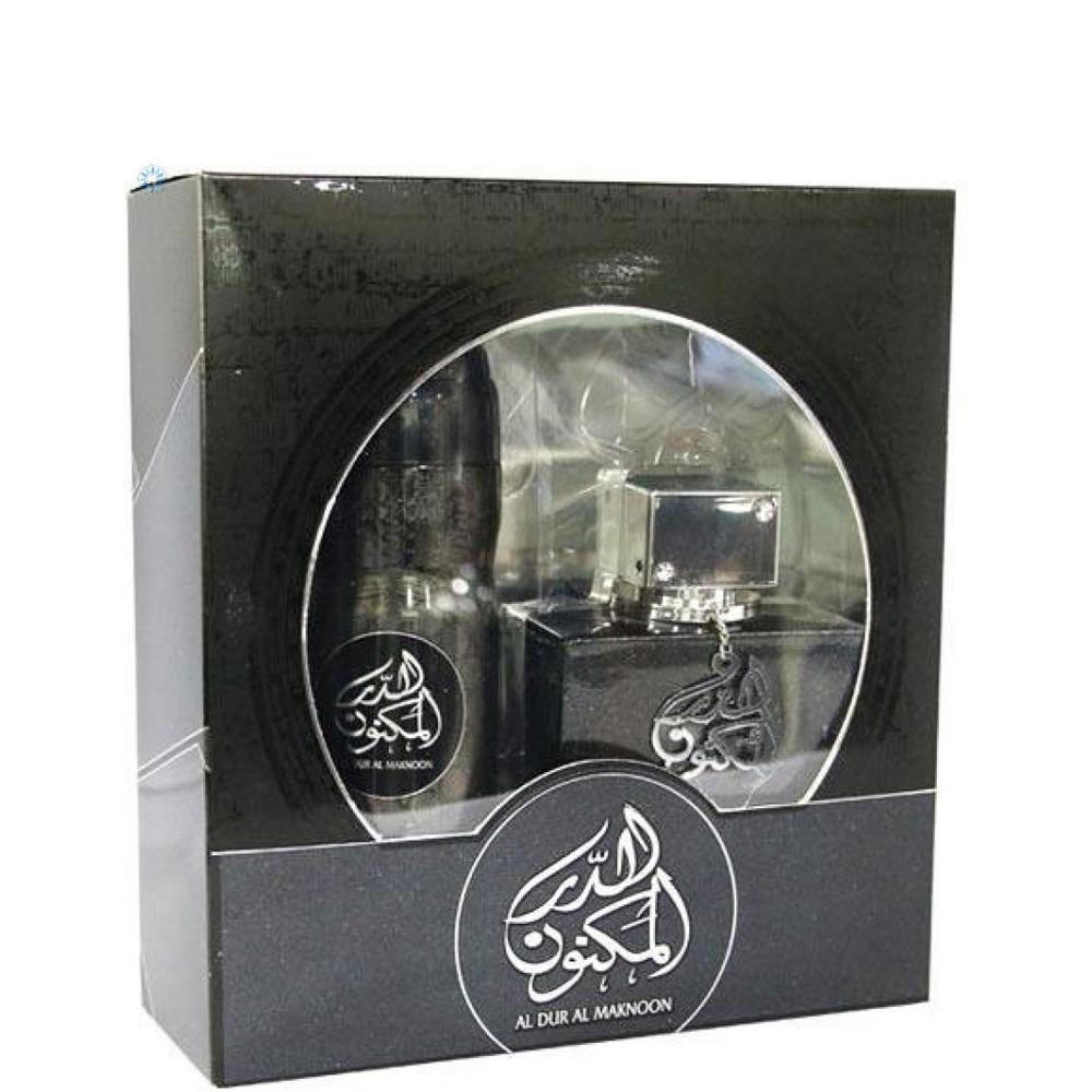 100 ml Eau de Parfum Al Dur Al Maknoon + 200 ml Deo-lahjasetti - Itämainen Kukkainen ja Hedelmäinen Tuoksu Miehille