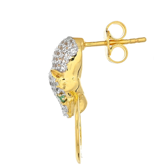 Kullatut hopeat Korvakorut Brasilian Smaragdilla ja Valkoisella Topaasilla