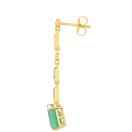 Kullatut hopeat Korvakorut Brasilian Smaragdilla ja Valkoisella Topaasilla