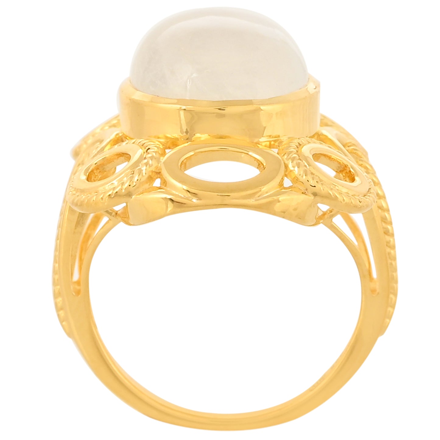 Kullattu hopeaSormus Sateenkaarikuukivellä